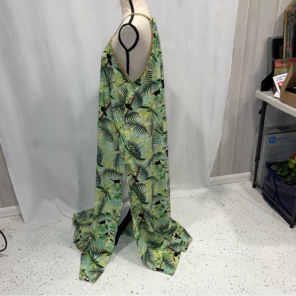 America & Beyond beach boho tropical maxi dress cover up tribal embroidered 🌴 - Picture 6 of 8